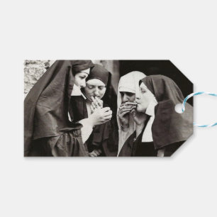 Étiquettes-cadeau Les soeurs fument la photo Vintage