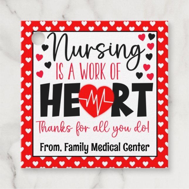 Étiquettes Cadeau Les soins infirmiers sont une oeuvre d'appréciatio (Devant)