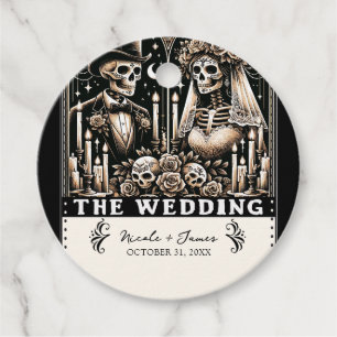 Étiquettes Cadeau LES SQUELETTES DE TAROT DU MARIAGE Mariée & Marié