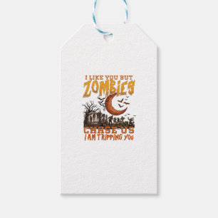 Étiquettes-cadeau Les zombies nous poursuivent Halloween Cimetière C