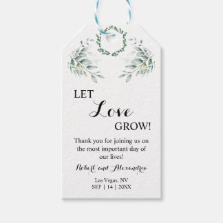 Étiquettes-cadeau Let Love Grow Eucalyptus Wedding Favor Cadeaux Tag
