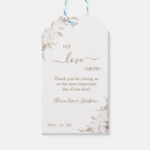 Étiquettes-cadeau Let Love Grow Floral Wedding Favor Cadeaux Tags