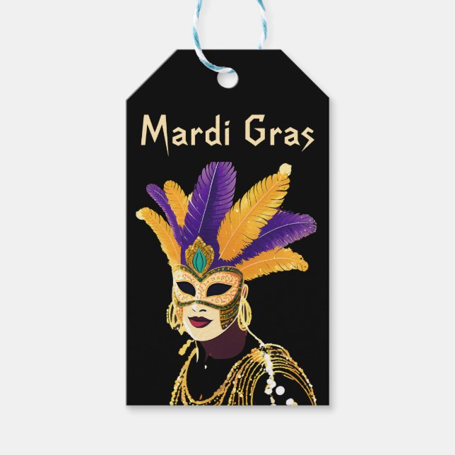 Étiquettes-cadeau "Let the Good Times Roll : Mardi Gras Celebration" (Devant)
