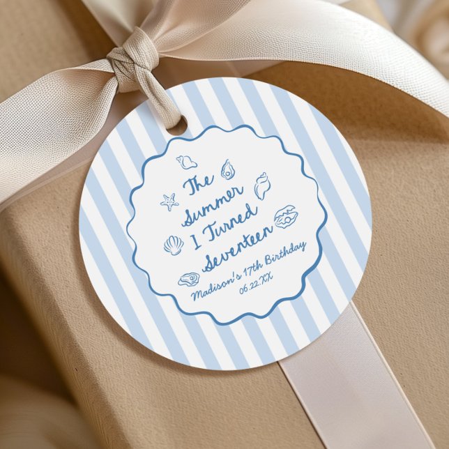 Étiquettes Cadeau L'été où j'ai eu dix-sept ans Fête d'anniversaire  (Créateur téléchargé)
