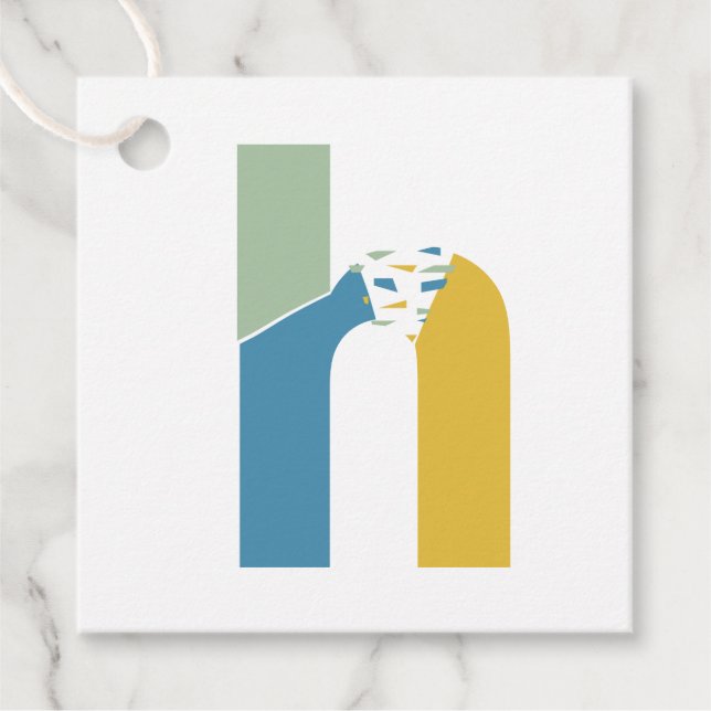 Étiquettes Cadeau Lettre Abstraite moderne H Monogramme Personnalisé (Devant)