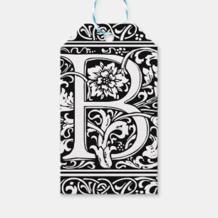 Étiquettes-cadeau Lettre B Monogramme médiéval Art Nouveau