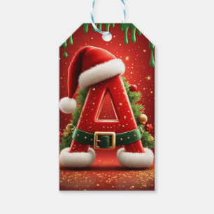 Étiquettes-cadeau Lettre initiale de Noël A pour les cadeaux de fête