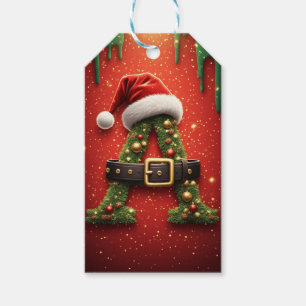 Étiquettes-cadeau Lettre monogramme de Noël A pour les cadeaux de fê