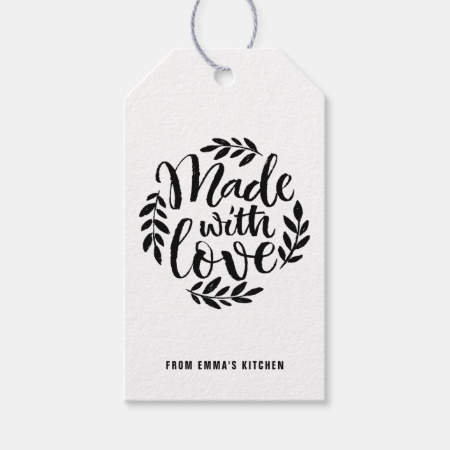 Étiquettes-cadeau Lettres de chalut faites avec papier Kraft d'amour (Devant)