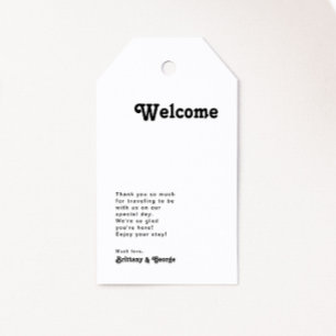 Étiquettes-cadeau Lettres modernes rétro Mariage Bienvenue Tags cade
