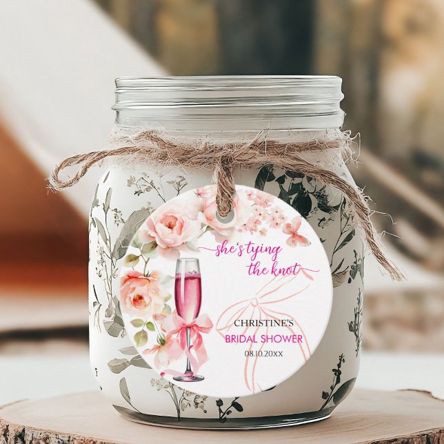 Étiquettes Cadeau Lève ton verre Elle se marie Shower de Mariée (Créateur téléchargé)