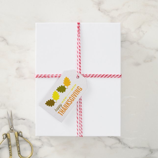 Étiquettes-cadeau Leviers d'automne de Thanksgiving (Avec de la ficelle)