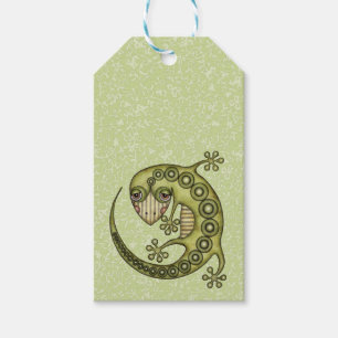 Étiquettes-cadeau Lézard vert