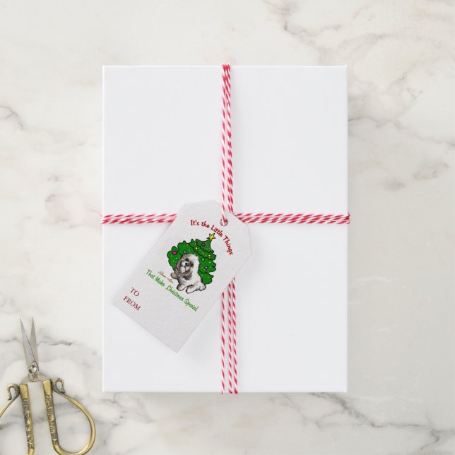 Étiquettes-cadeau Lhasa Apso Noël (Avec de la ficelle)