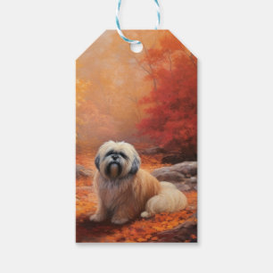 Étiquettes-cadeau Lhassa Apso à l'automne Leaves automne Inspire