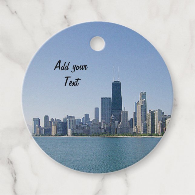 Étiquettes Cadeau L'horizon de Chicago (Devant)