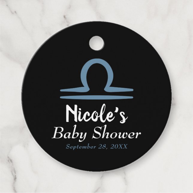 Étiquettes Cadeau LIBRA Zodiaque Septembre Octobre Astrologie Bébé (Devant)