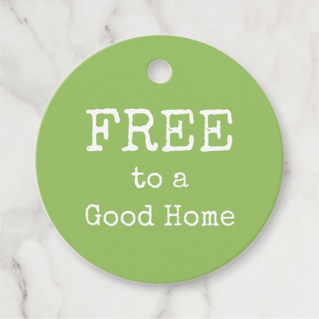 Étiquettes Cadeau LIBRE à une bonne maison Texte simple (Devant)