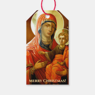 Étiquettes-cadeau L'icône de la Mère de Dieu bienheureuse