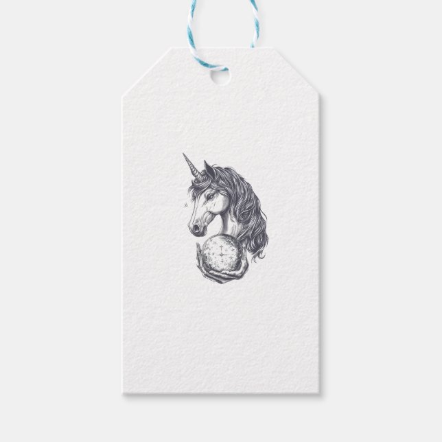 Étiquettes-cadeau Licorne diseuse de bonne aventure (1) (Devant)