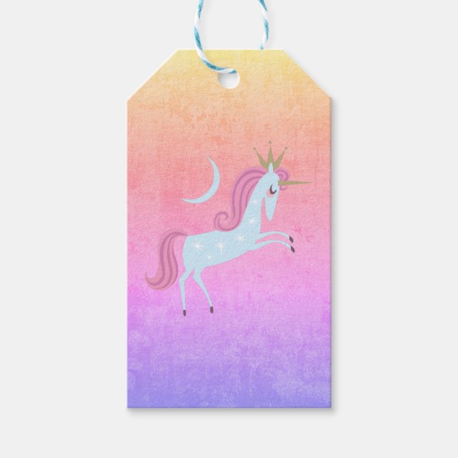 Étiquettes-cadeau licorne magique (Devant)