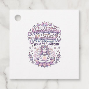 Étiquettes Cadeau Licorne Namastay Magique Adorable Typographie Conc