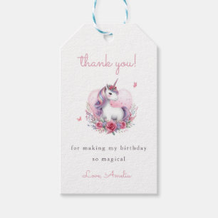 Étiquettes-cadeau Licorne Piano Floral Magique Merci