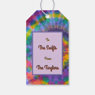 Étiquettes-cadeau Lien tie-dye Groovy Rainbow