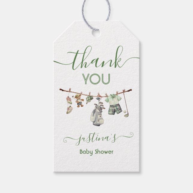 Étiquettes-cadeau Ligne de linge Preppy Golf Boy (Devant)