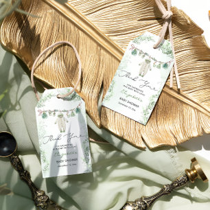 Étiquettes-cadeau Ligne de vêtements Merci Baby shower Eucalyptus