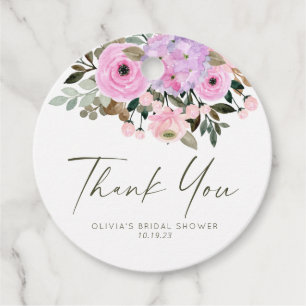 Étiquettes Cadeau Lilac et Fête des mariées de bouquet de fleurs ros