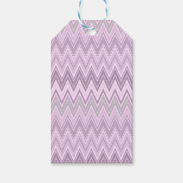 Étiquettes-cadeau Lilac, rose, zigzag (Devant)