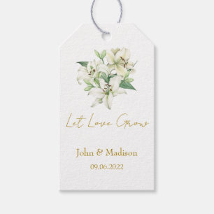 Étiquettes-cadeau Lily   Que l'amour grandisse graine de mariage 