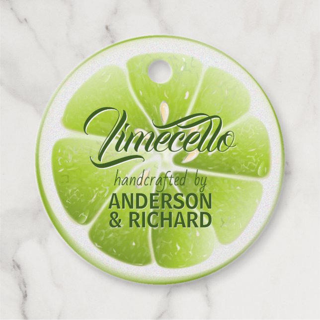 Étiquettes Cadeau Limecello de citron vert moderne (Devant)