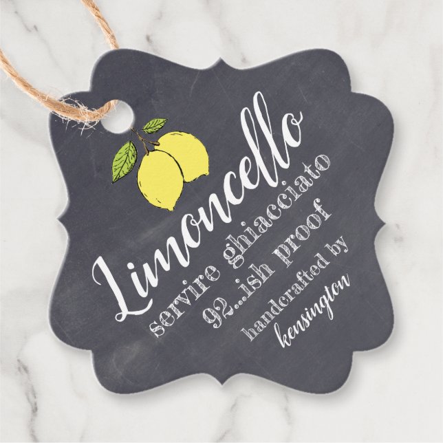 Étiquettes Cadeau Limoncello Chalkboard Look Small (Devant)