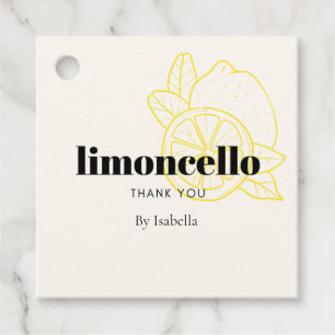 Étiquettes Cadeau Limoncello Citron Maison Blanc Tendance Merci