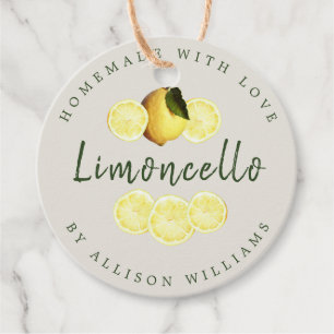 Étiquettes Cadeau Limoncello fait maison sur mesure gris clair