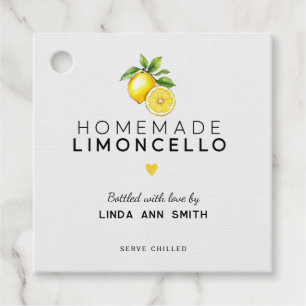 Étiquettes Cadeau Limoncello Maison en Bouteilles Personnalisées