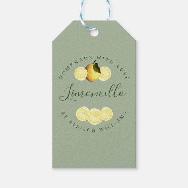 Étiquettes-cadeau Limoncello Maison Personnalisé Laurier Vert (Devant)