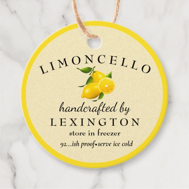 Étiquettes Cadeau Limoncello Moderne pour une bouteille (Devant)