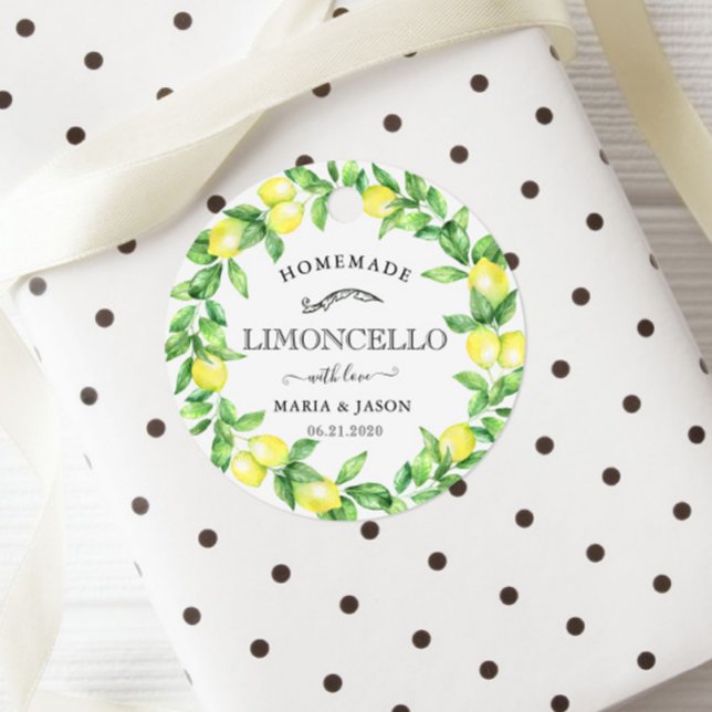 Étiquettes Cadeau Limoncello Monogramme Favoriser Classique (Créateur téléchargé)