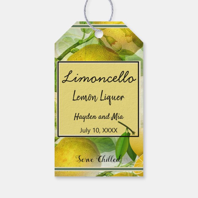 Étiquettes-cadeau Limoncello Personnalisé (Dos)