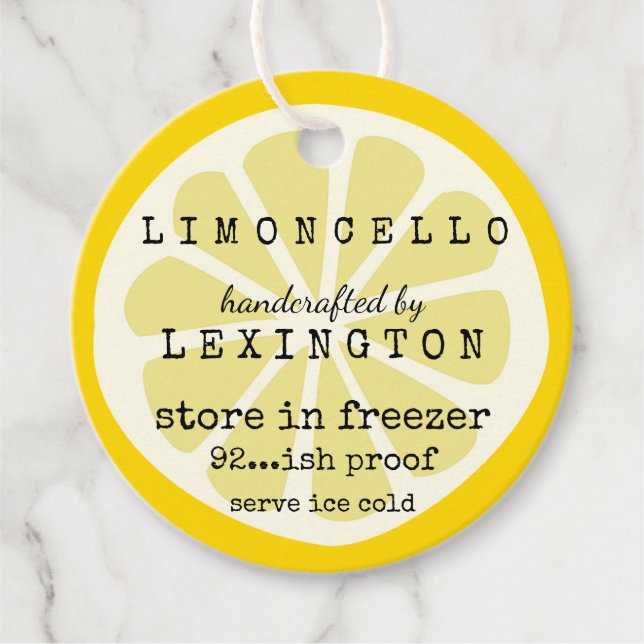Étiquettes Cadeau Limoncello Trendy Lemon Slice For Bottle (Devant)