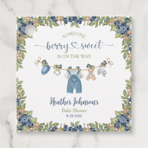 Étiquettes Cadeau Linge de bébé sucré aux myrtilles pour Baby Shower