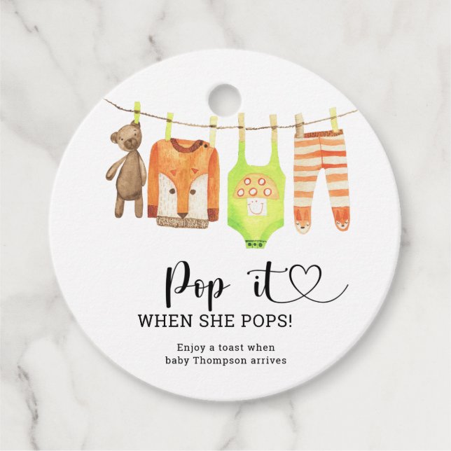 Étiquettes Cadeau Linge Pop quand elle éclate (Devant)