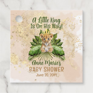 Étiquettes Cadeau Lion Cub Un Petit Roi Est En Chemin Baby shower