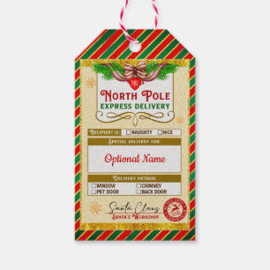 Étiquettes-cadeau Liste agréée de l'Express Pôle Nord de Noël