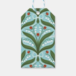 Étiquettes-cadeau Lit de la vallée et la symétrie des coccinelles en
