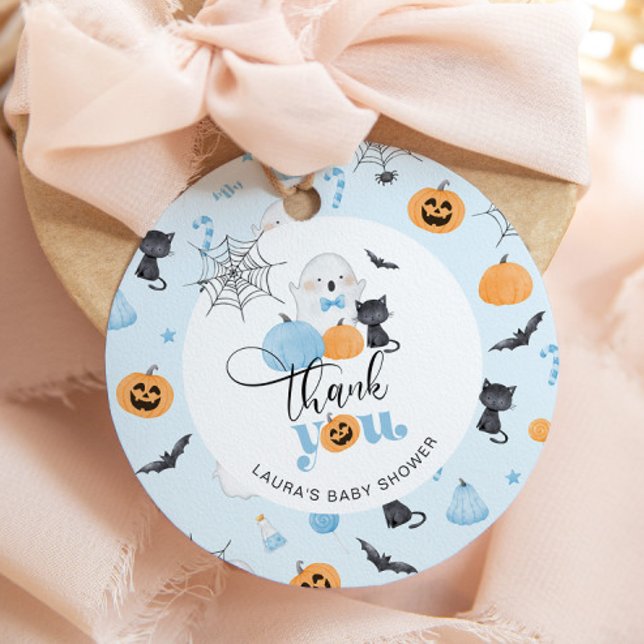 Étiquettes Cadeau Little Boo est presque due baby shower merci (Créateur téléchargé)