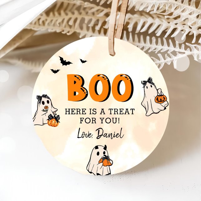 Étiquettes Cadeau Little Boo Halloween 1er anniversaire (Créateur téléchargé)